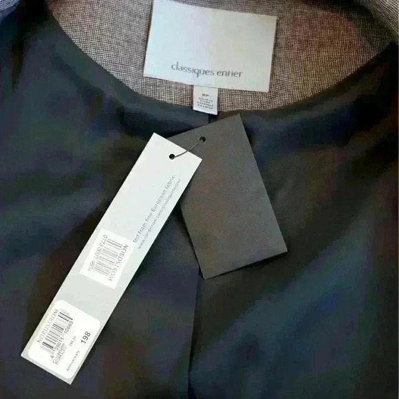 NWT Classiques Entier Wool Blazer Suit Jacket Gray Brown Color Size 8 Petite - Picture 4 of 8